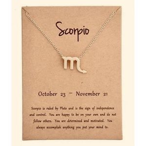 SCORPIO GOLD ZODIAC STAR SIGN HOROSCOPE NECKLACE